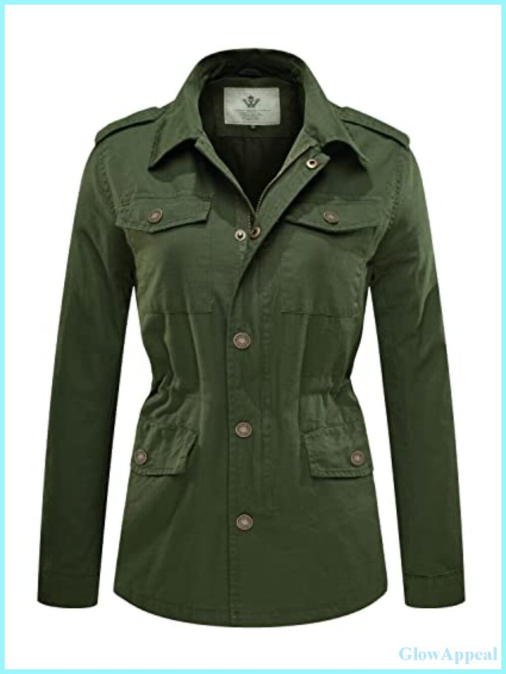 Lightweight Cotton Canvas Military Anorak Utility Jacket Drawstring Slim Fit